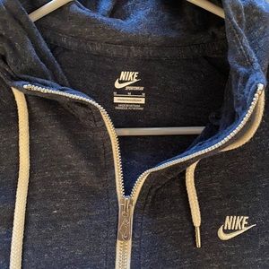 Nike Zip Hoodie in Heather Navy - M